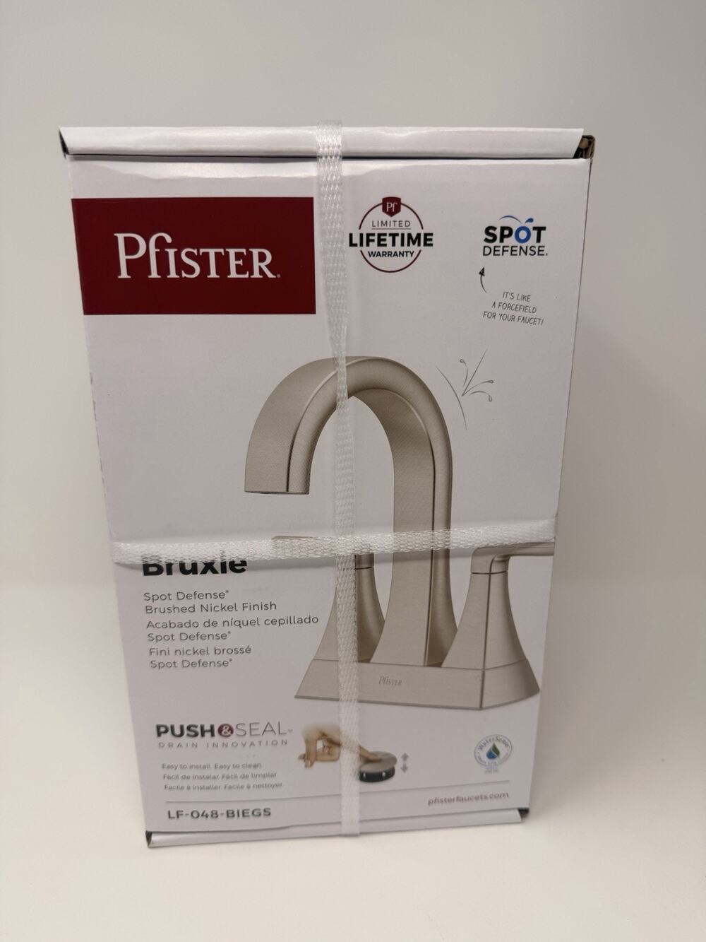 Pfister Bruxie 4 in. Centerset 2-Handle High Arc Bathroom Faucet Brushed Nickel
